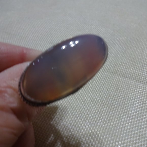 Beautiful "PALE PINK BOTSWANA AGATE" Handmade Sterling Ring Size 6.5 #442B - Picture 3 of 3